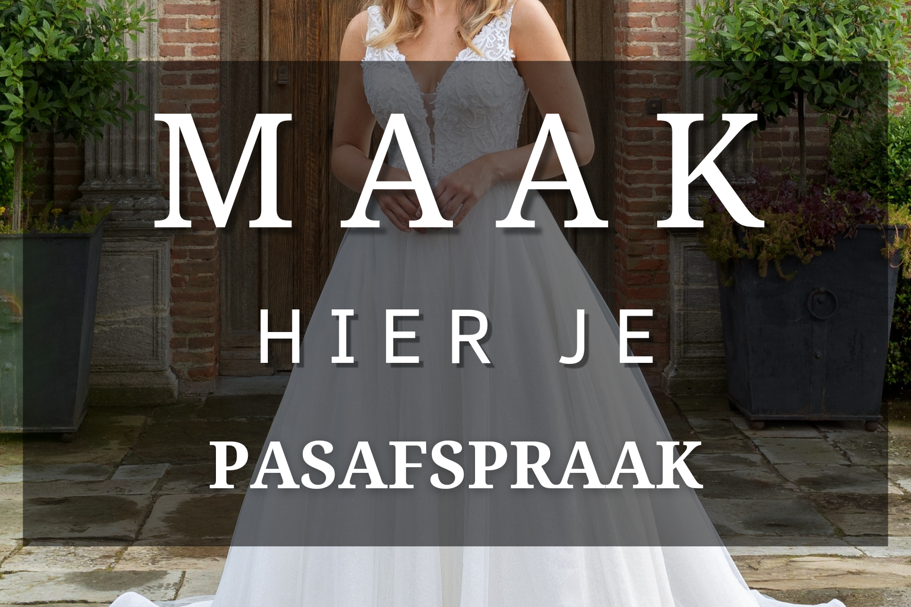 Maak een pasafspraak voor het passen van bruidsjurken, trouwjurken in Nieuwegein. 